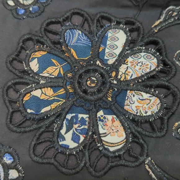 Johnny Was Merla Dress Black Cotton Embroidered Floral NWT XS - Picture 8 of 15